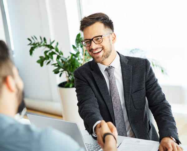 Investor shaking hands